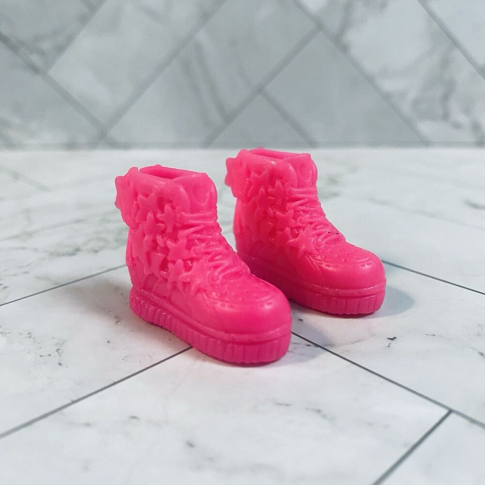 Vintage Barbie Doll Hot Pink Star High Top Sneakers Gym Shoes